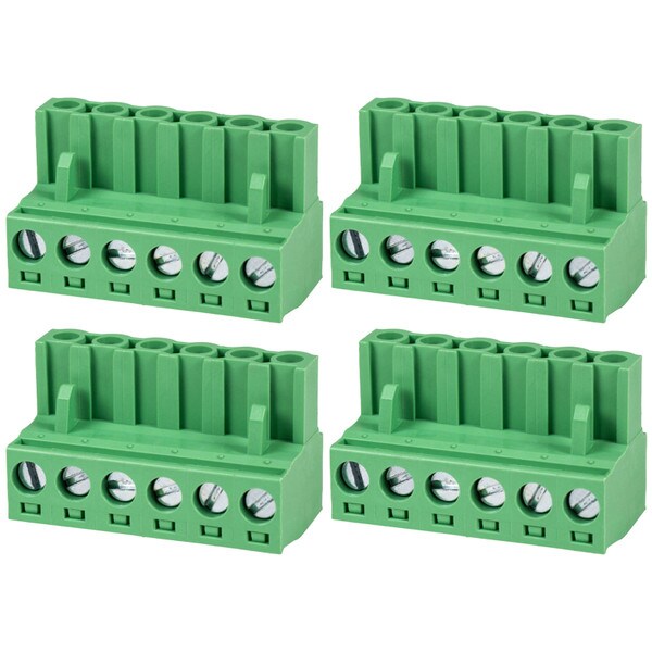 Phoenix Type Connector 6-Pole 5mm Pitch 4-Pack