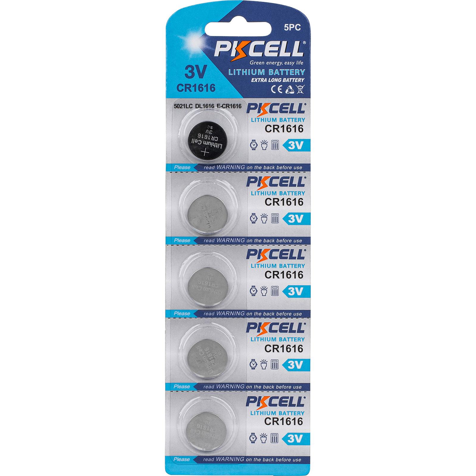 PKCELL-Pile bouton au lithium pour montre, jouet, clé de voiture, pièce de  monnaie, CR2016, 3V, CR 2016, DL2016, LM2016, KCR2016, ECR2016, GPCR, 5