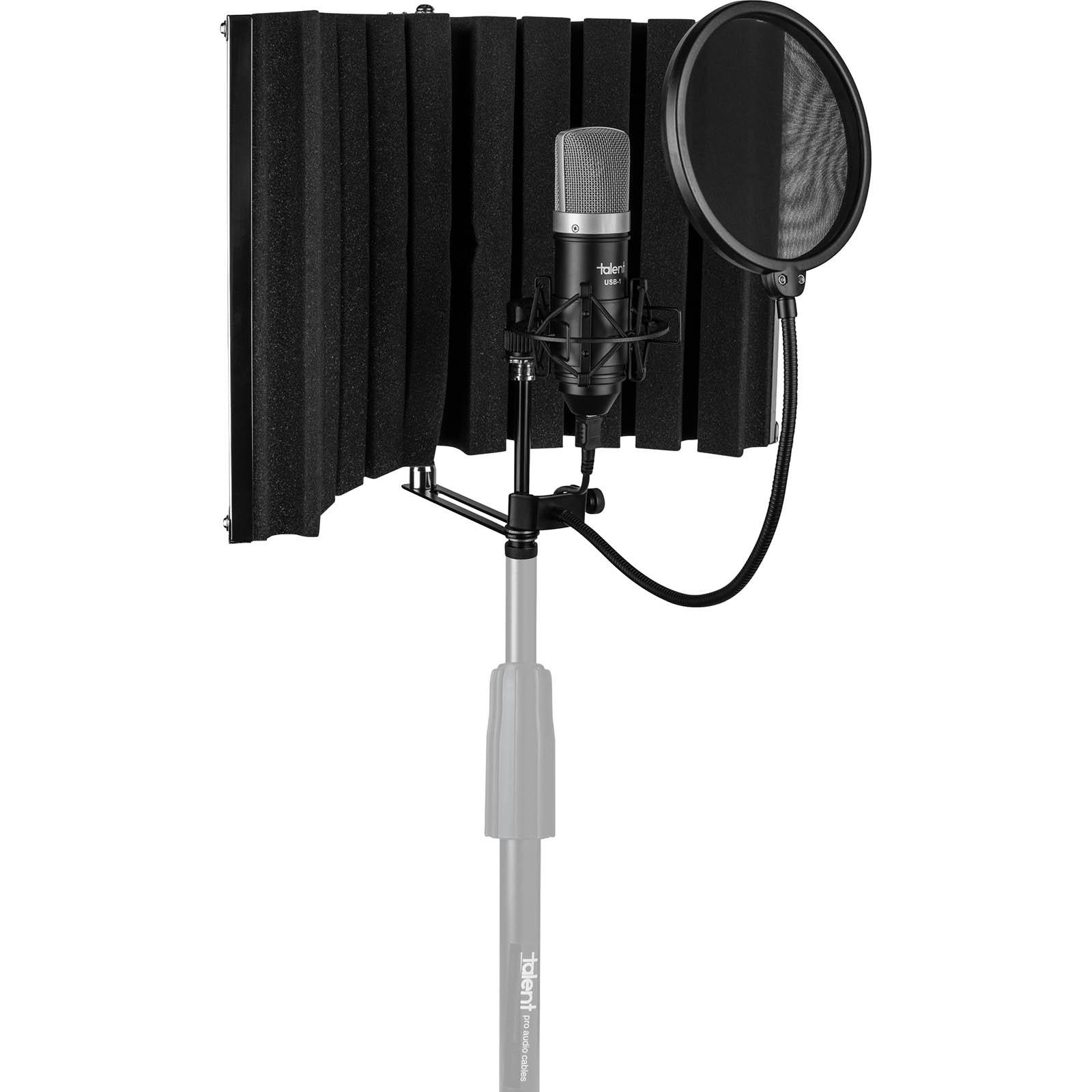 Talent All-In-One USB Home Recording Studio -- Vocal Booth - USB Mic -  Shock Mount - Pop Filter