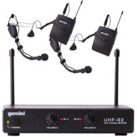 Gemini UHF-02HL-S34 533.7+537.2 MHz Dual Channel UHF Wireless Headset System