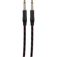 Talent Guitar / Instrument Cable with Red/Black Braided Jacket 1/4&quot; Male to Male 10 ft.