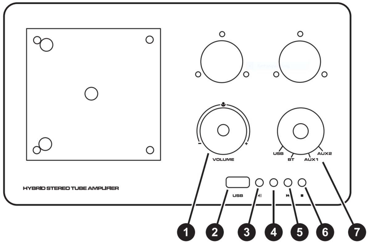 HTA20BT overhead schematic of controls on top