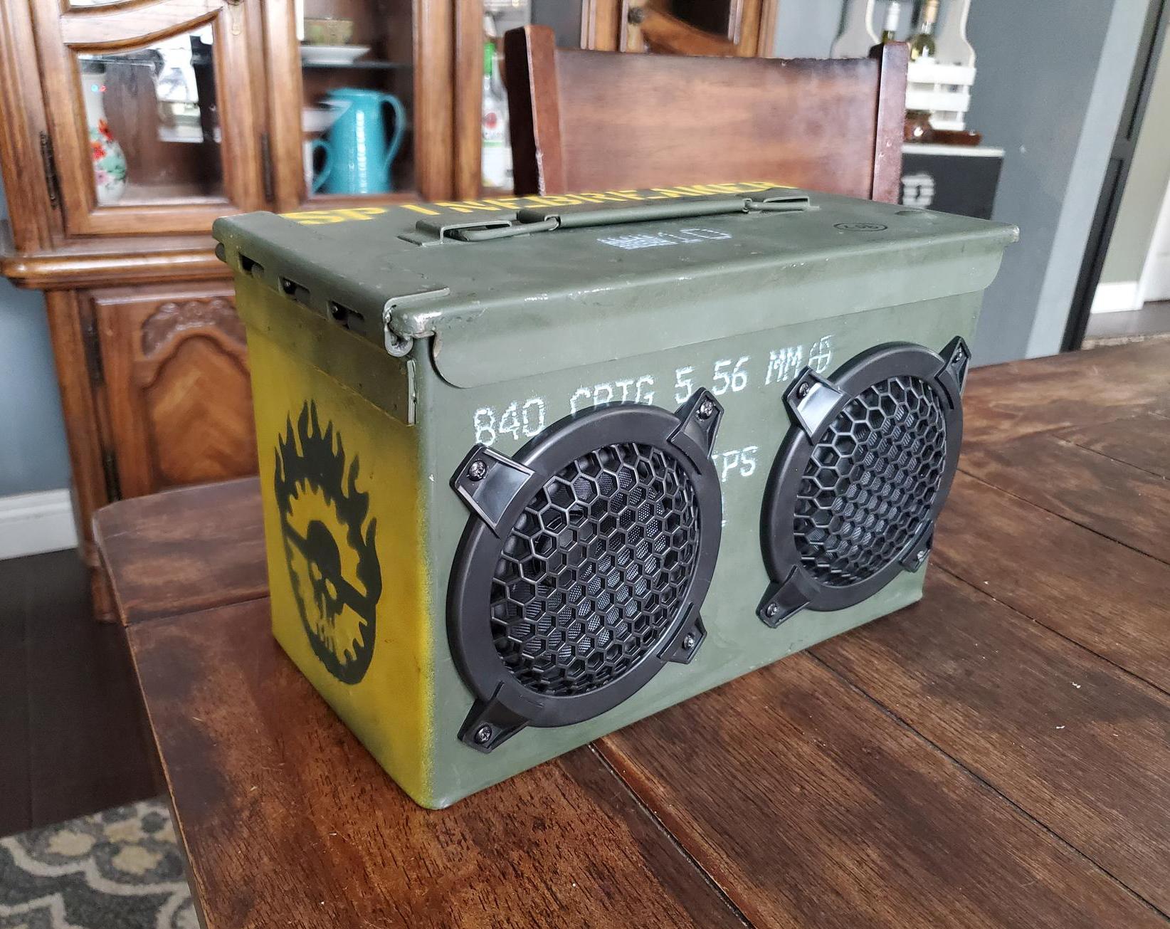 parts express large portable bluetooth ammo box speaker kit components