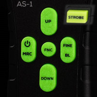 Close-up of the glow-in-the-dark buttons.