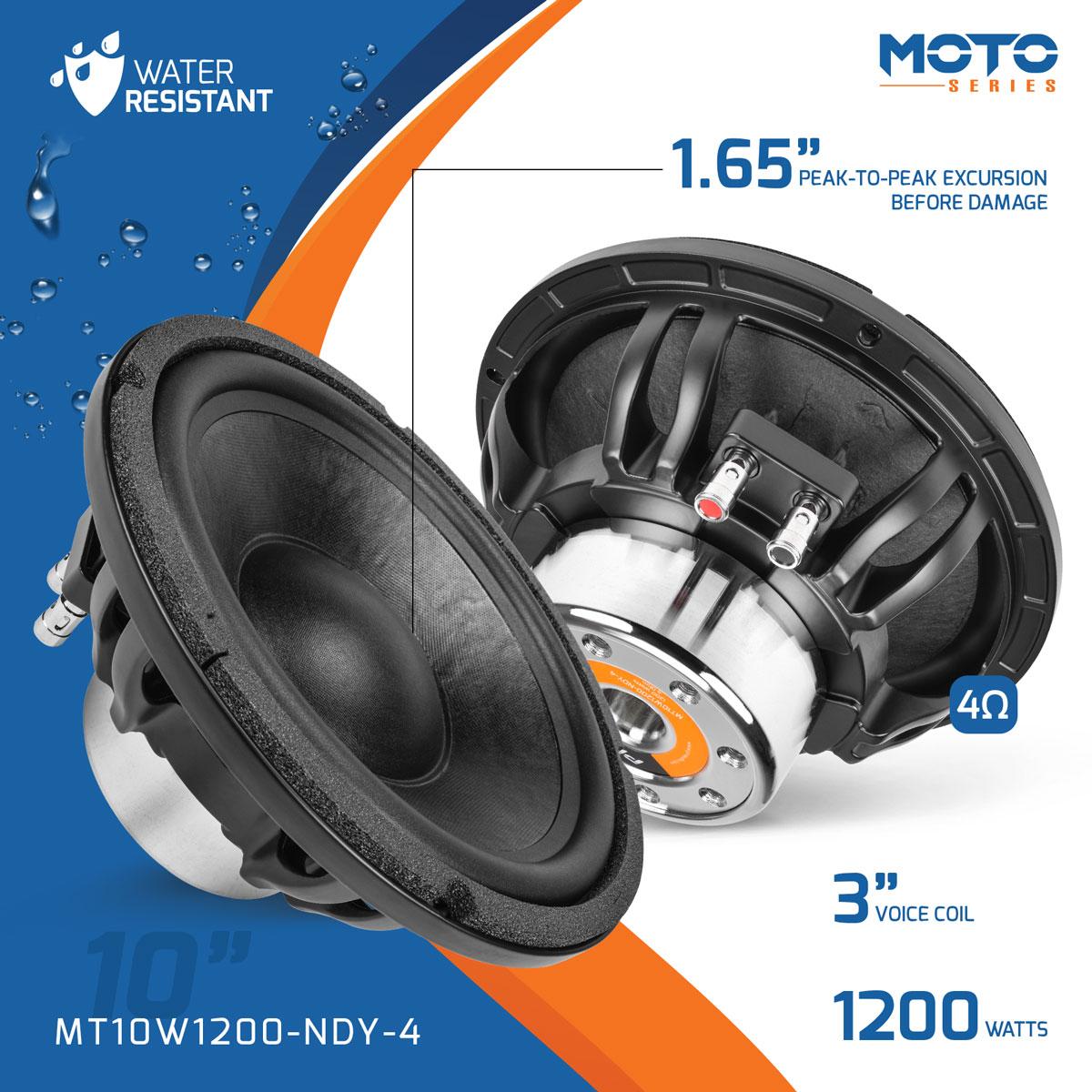 PRV Audio MT10W1200-NDY-4 Moto Series 10