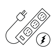 Icon of a power strip or surge protector alongside an electricity symbol.