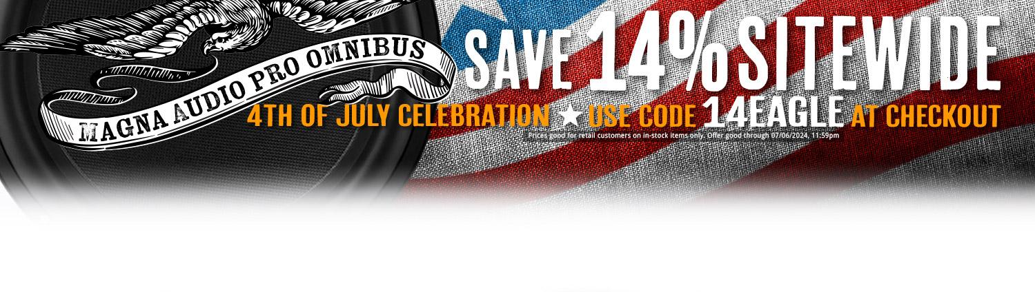 4th of July Celebration. Save 14% Sitewide, use code 14EAGLE at checkout. Prices good for retail customers on in-stock items only. Offer good through 7/6/2024, 11:59pm ET.