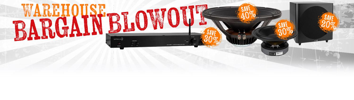 Warehouse Bargain Blowout! Save 20%, 30%, even up to 40% off select products.