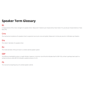 Speaker glossary