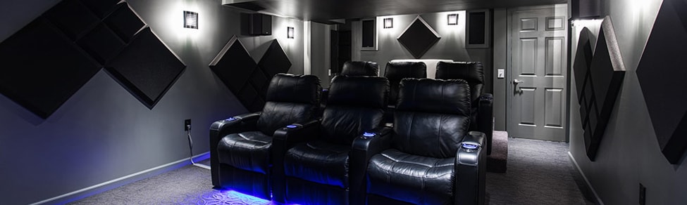 Acoustic foam in a home theater